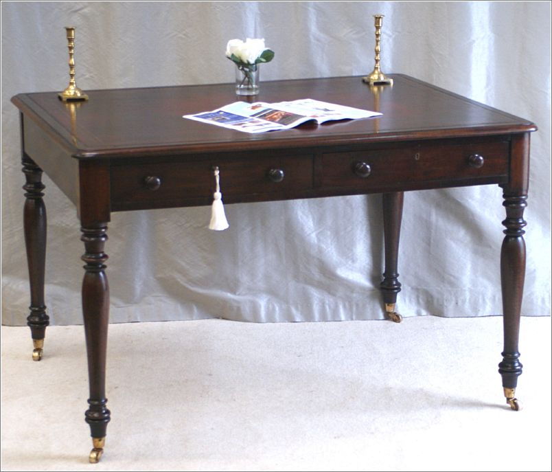 3042 Antique William IV Mahogany Library Table (3)